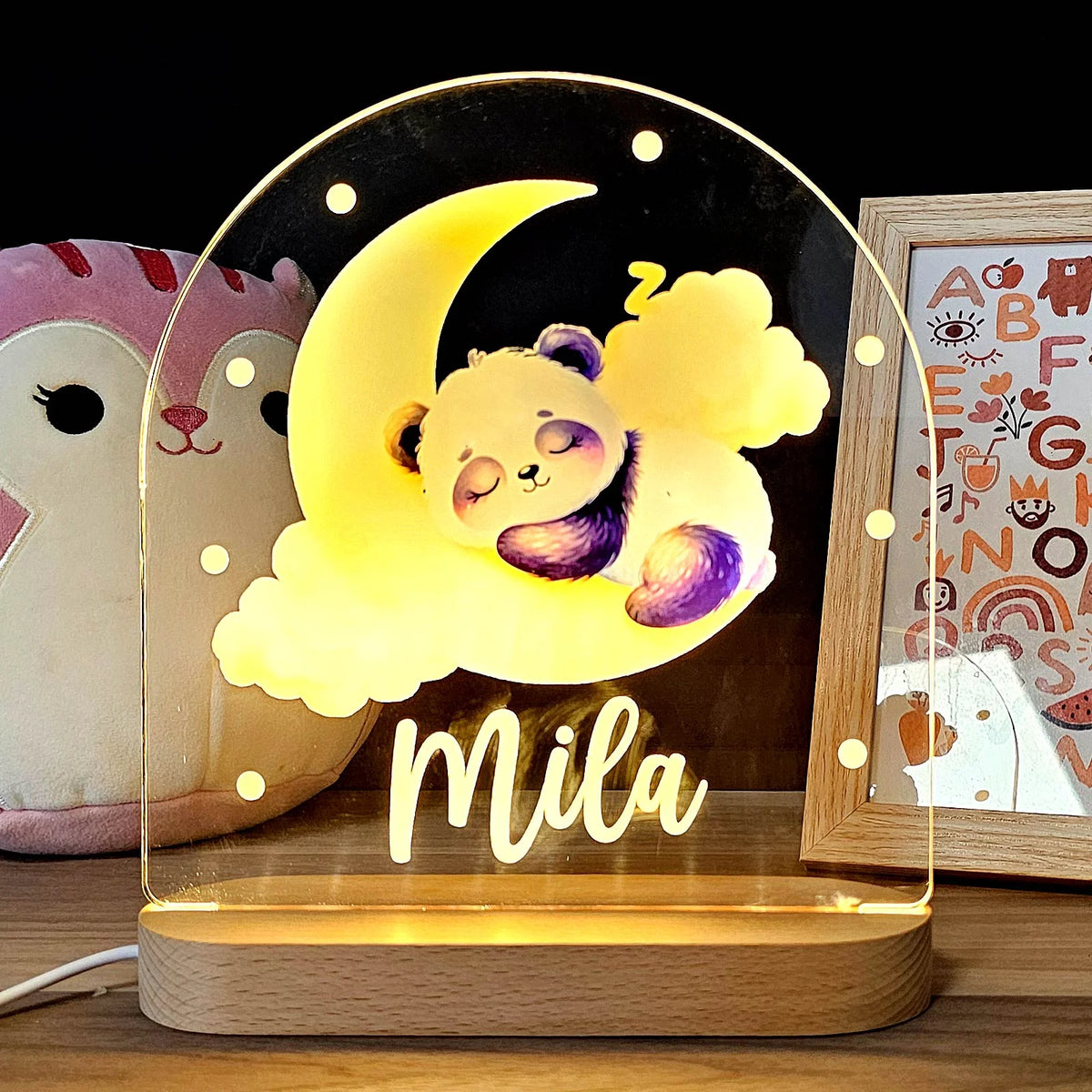 Tier-Nachtlicht mit persönlichem Namen