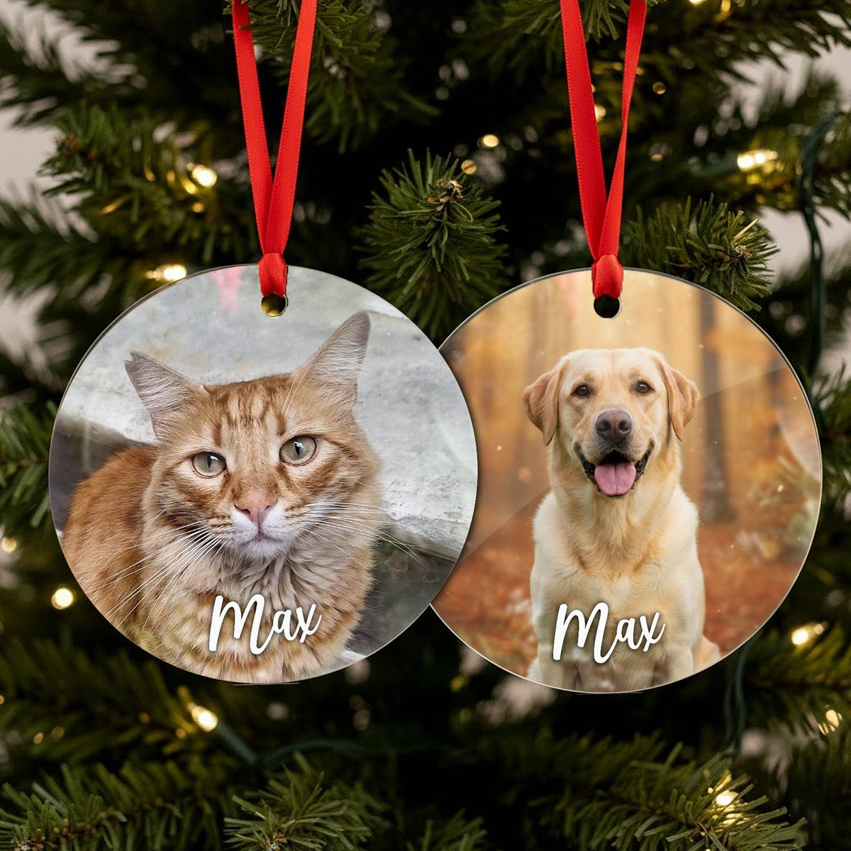 Dein Hund/Katze als Foto-Weihnachtskugel