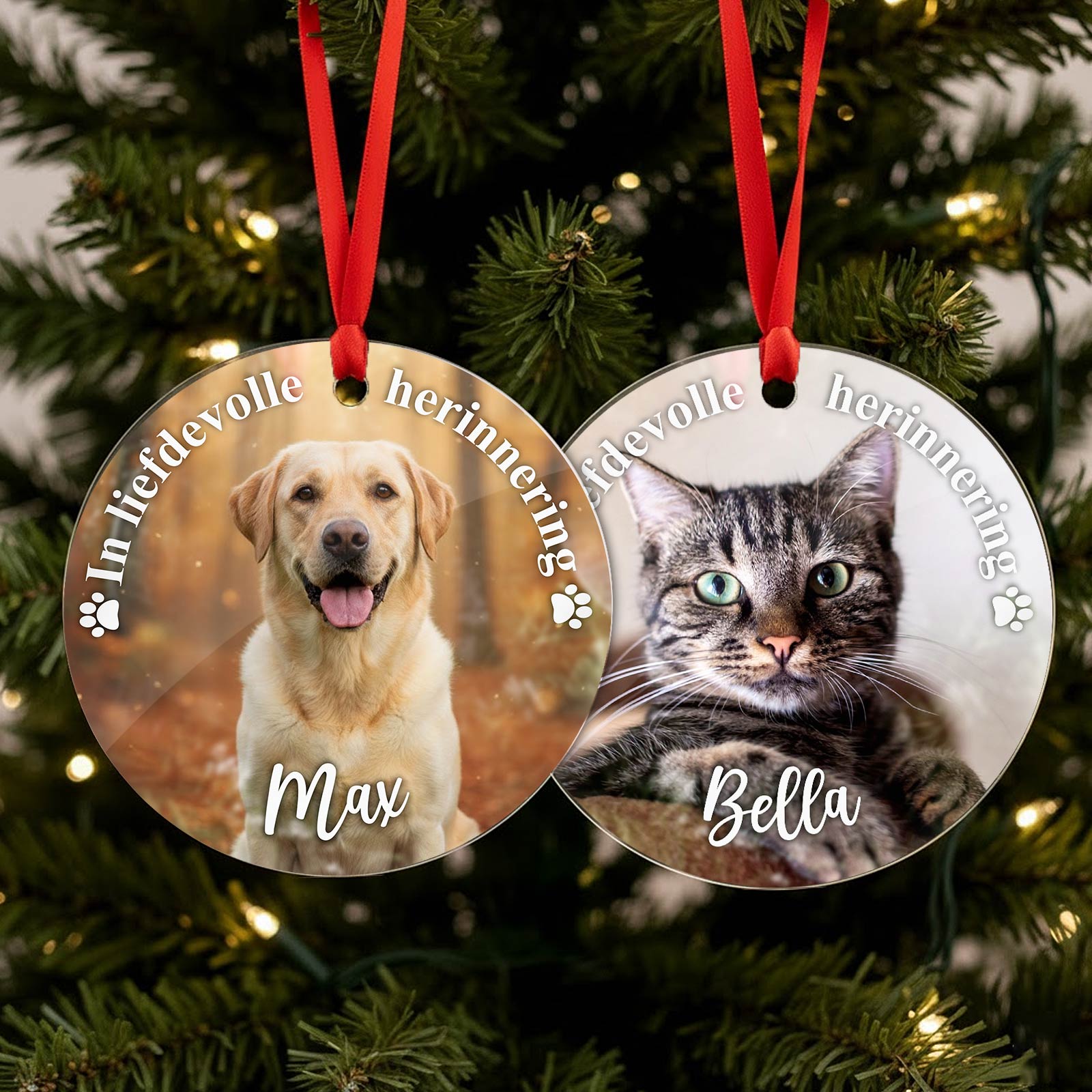 In liebevoller Erinnerung Foto-Weihnachtskugel für Hund/Katze