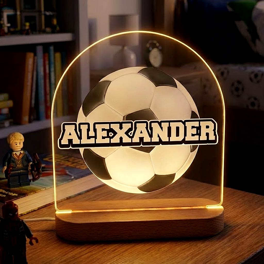 Fußball-Lampe mit eigenem Namen!