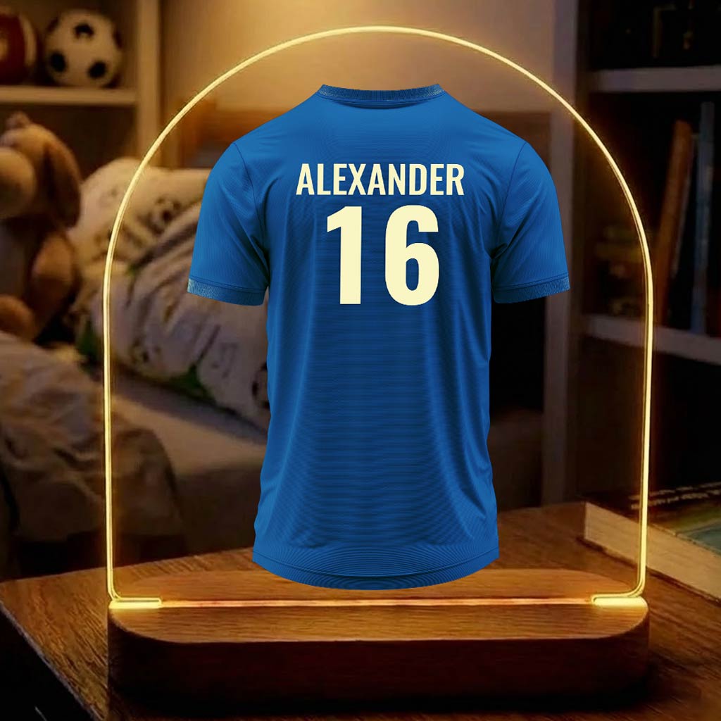 Fußballtrikot-Lampe mit eigenem Namen und Nummer!