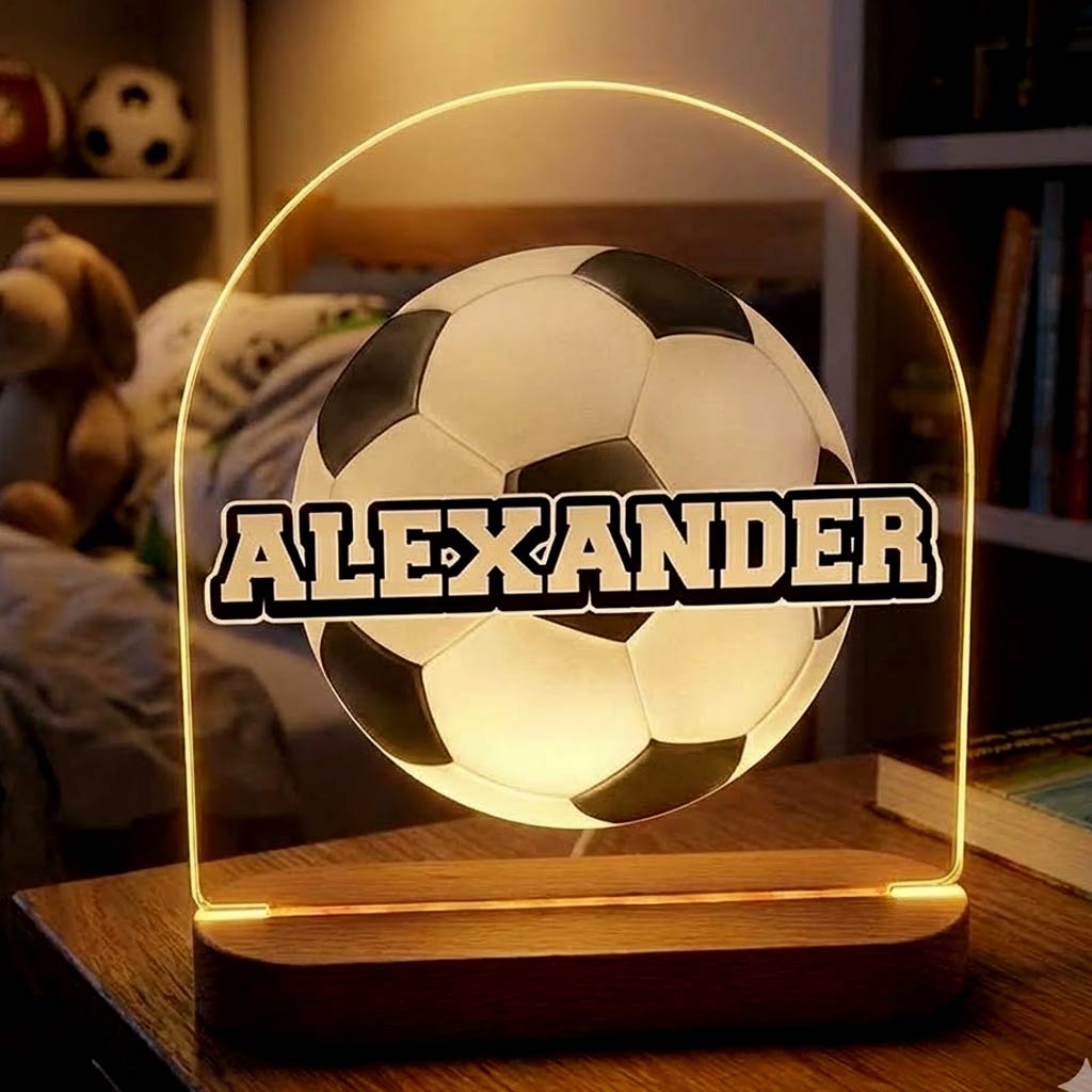 Fußball-Lampe mit eigenem Namen!