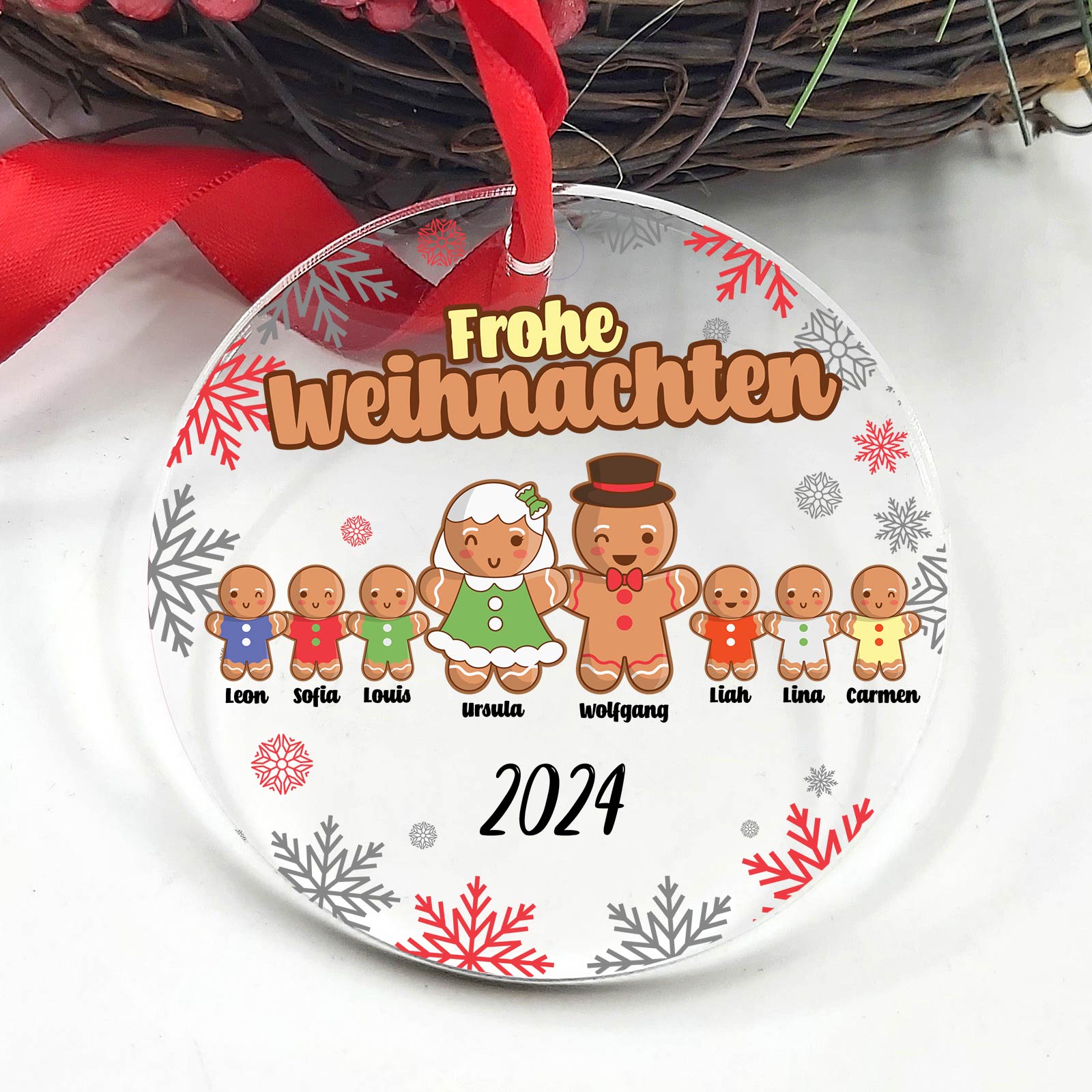 Lebkuchen Familie - Plexiglas Weihnachtsdeko