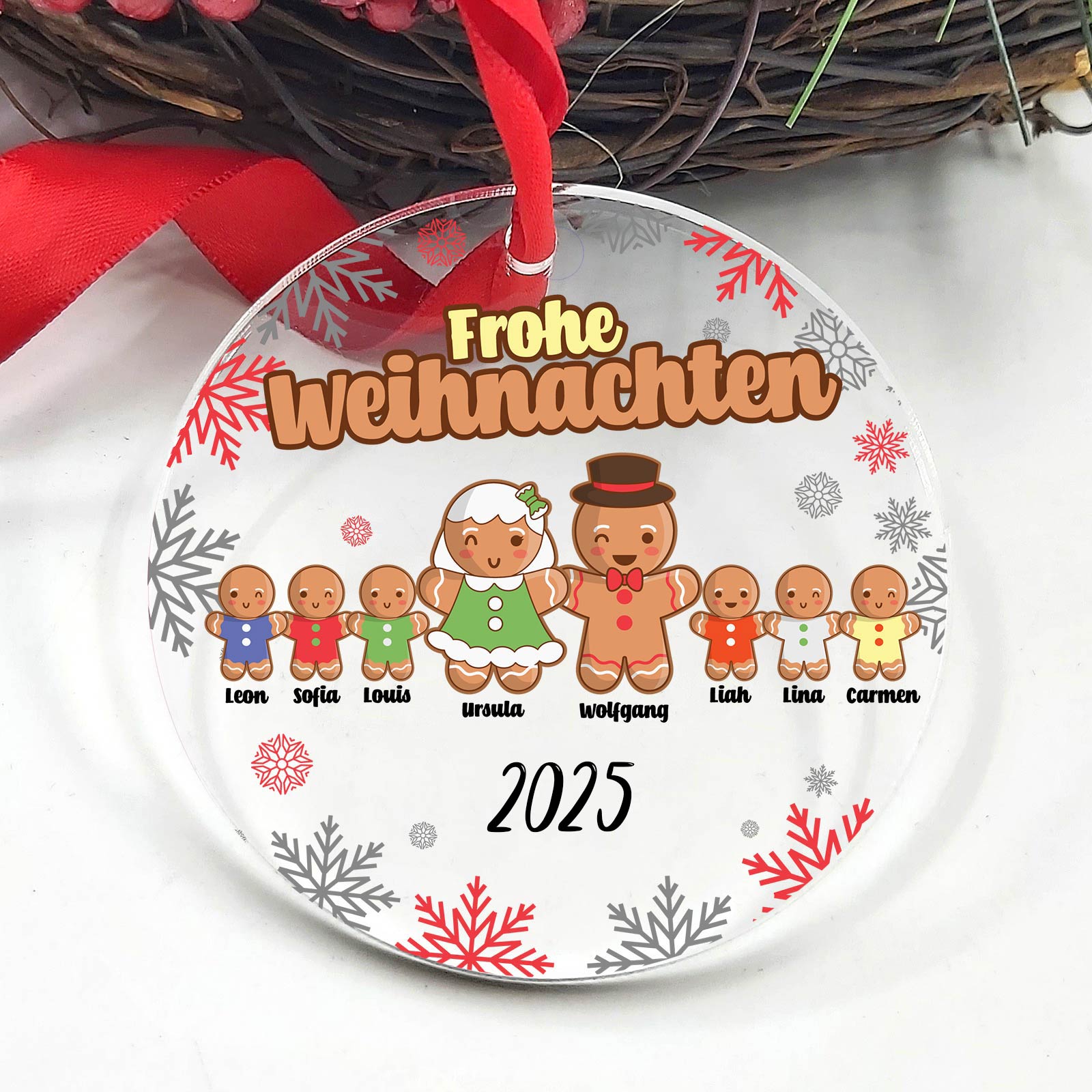 Lebkuchen Familie - Plexiglas Weihnachtsdeko