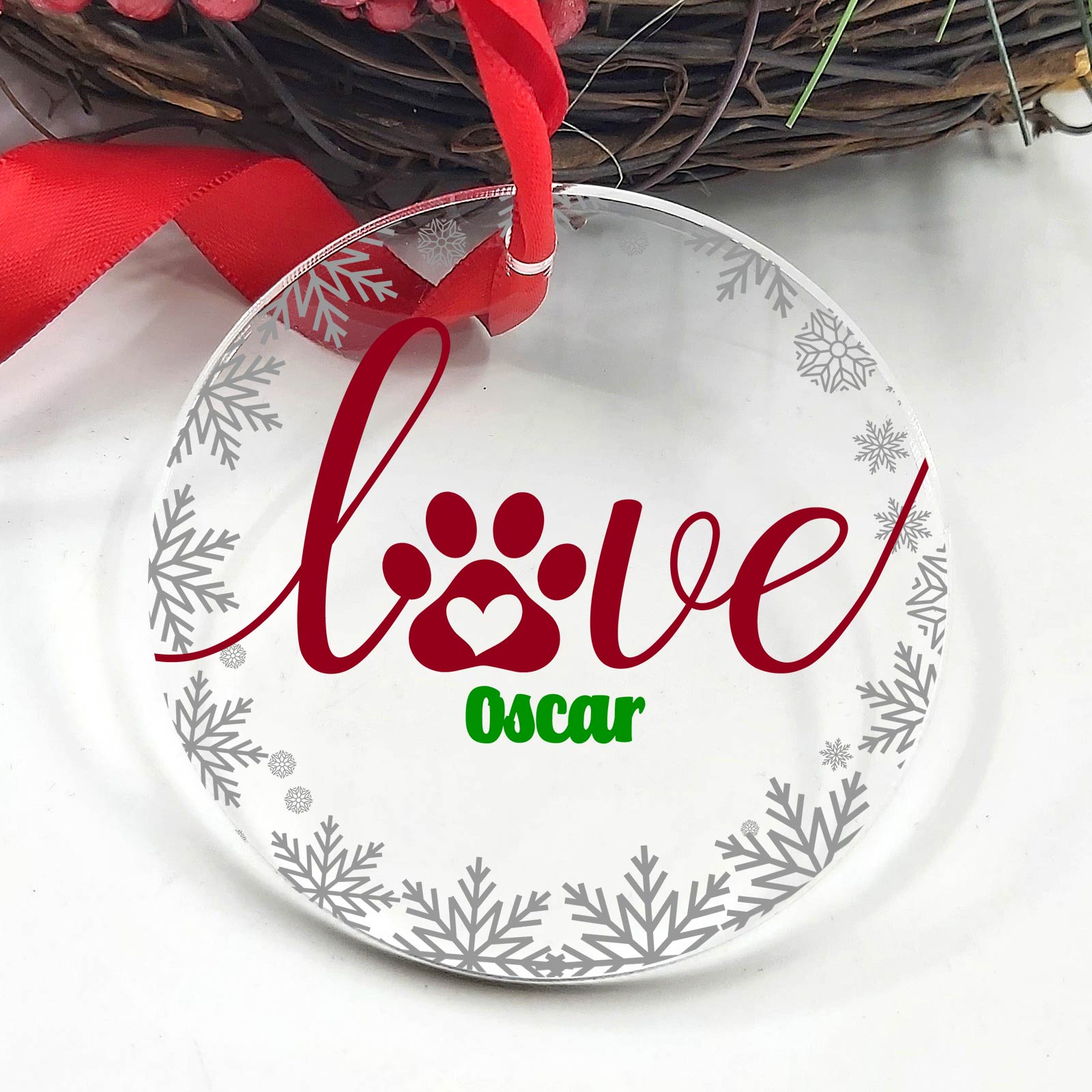 Liebe hat 4 Beine - Weihnachtsdeko aus Plexiglas