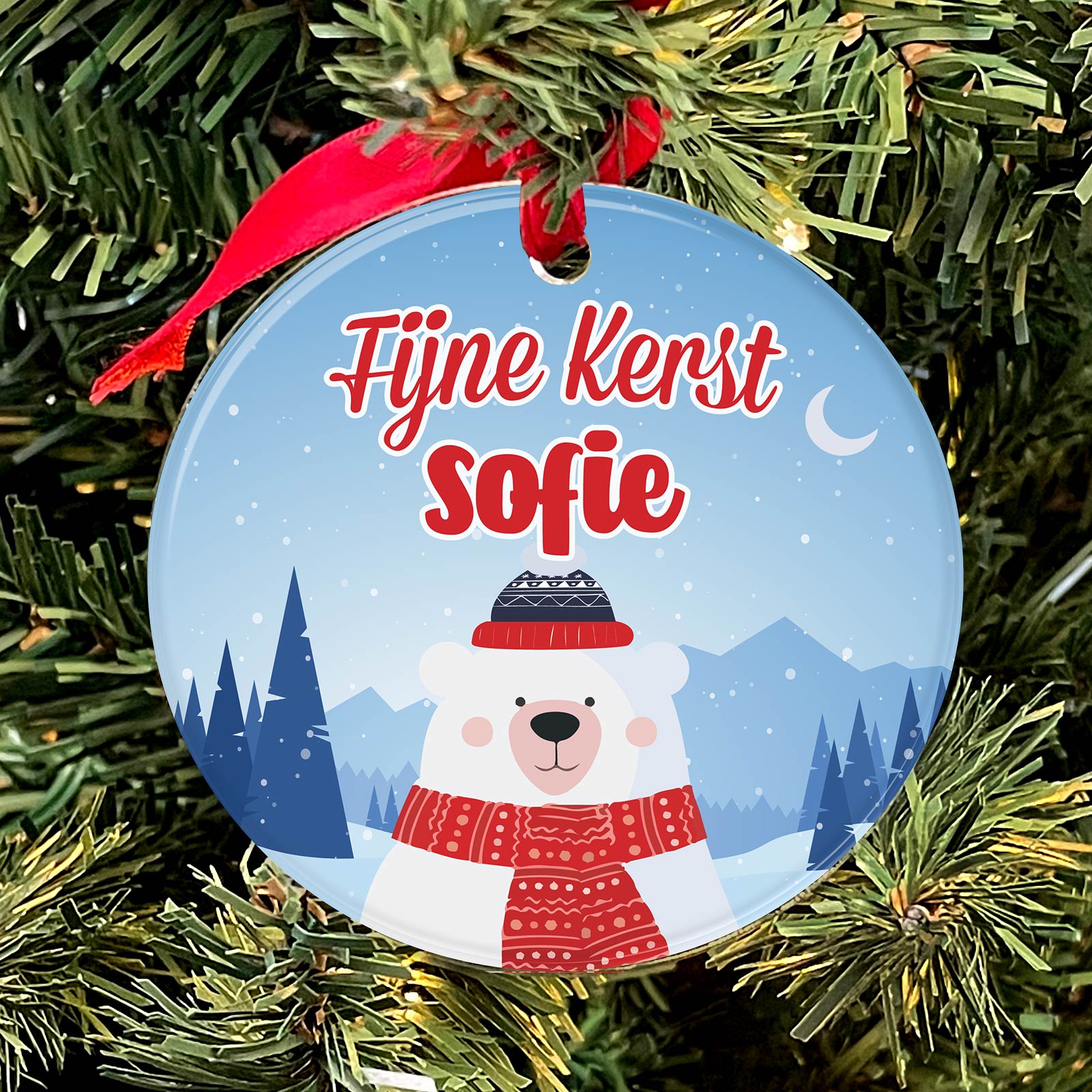 Eisbär Weihnachtsdeko personalisiert