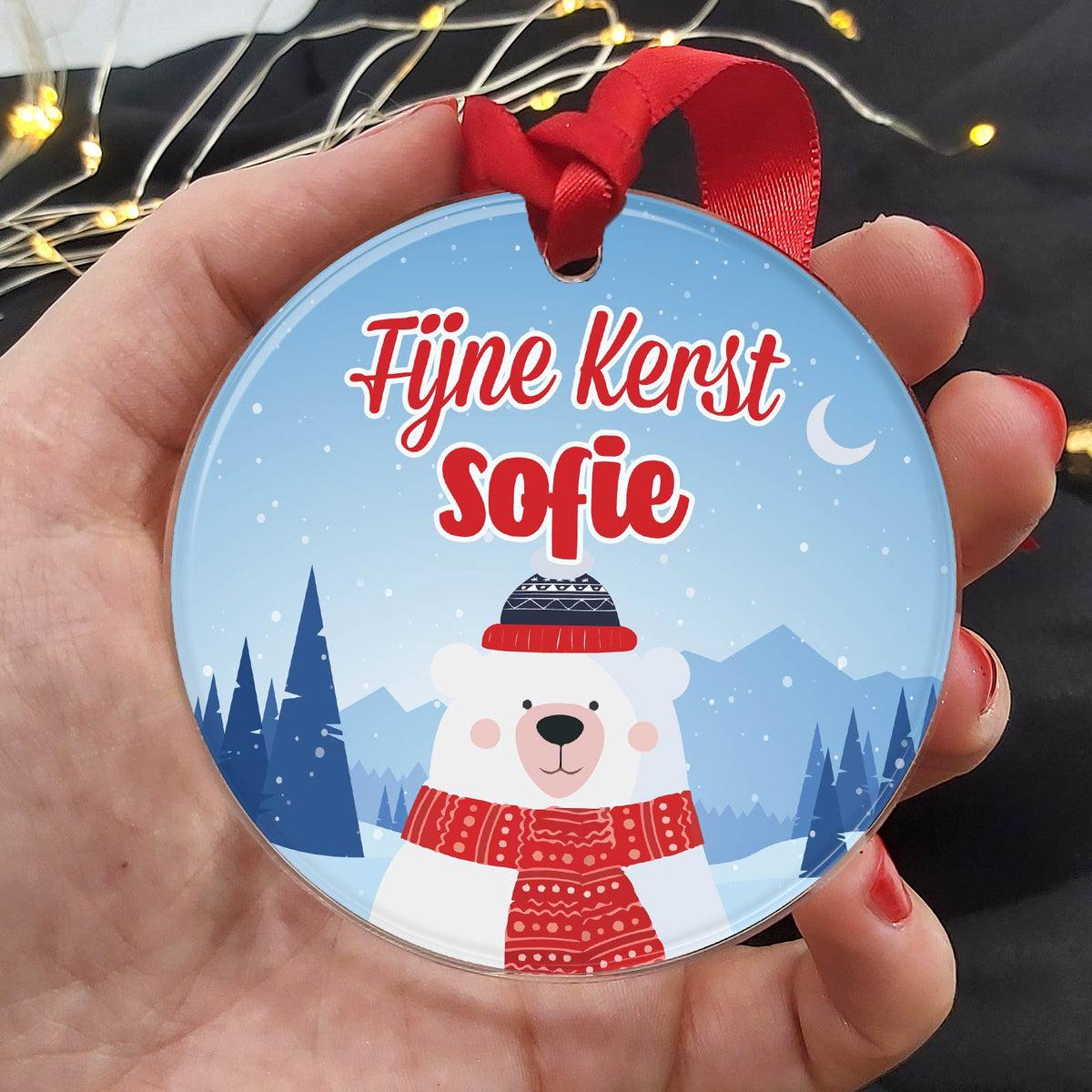 Eisbär Weihnachtsdeko personalisiert