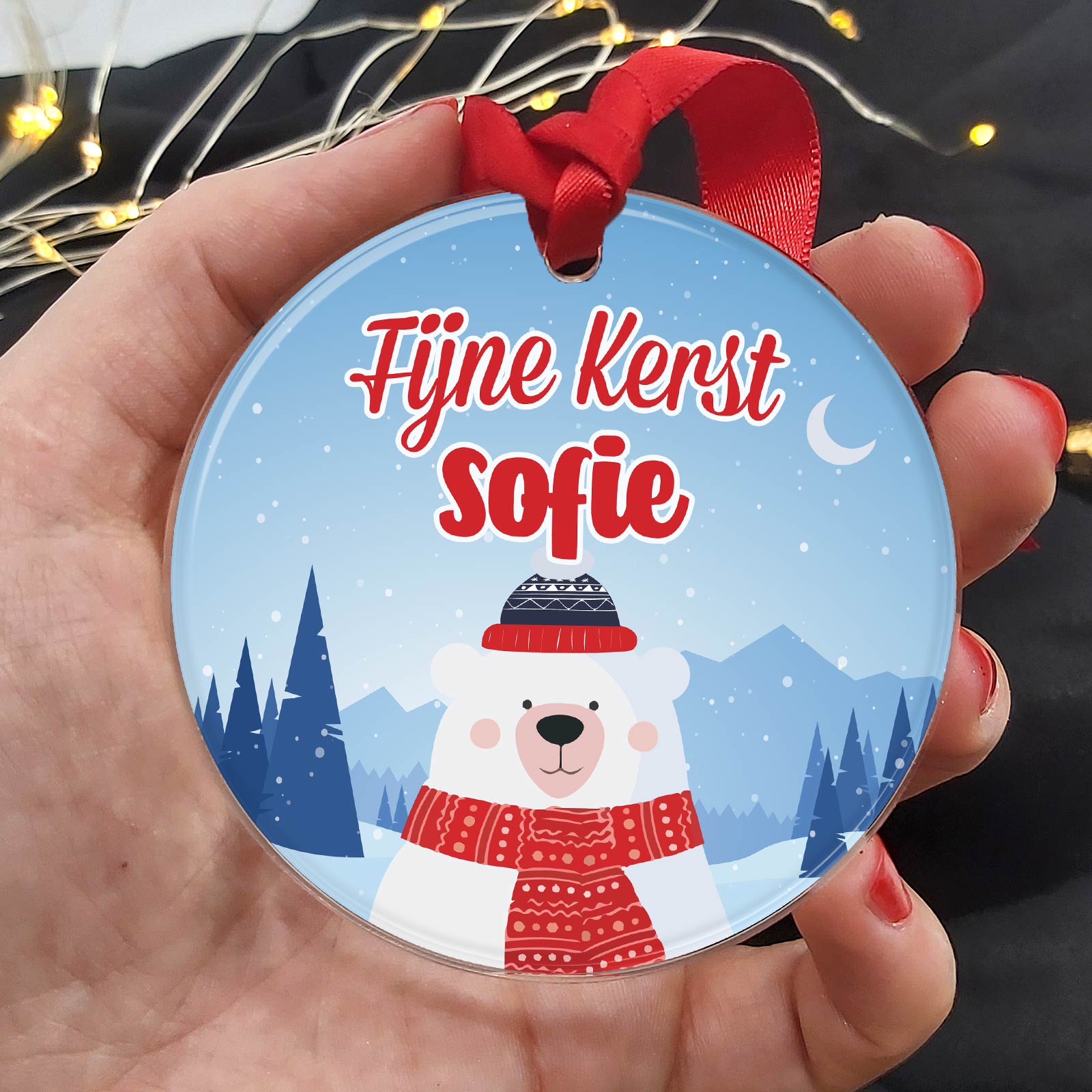 Eisbär Weihnachtsdeko personalisiert