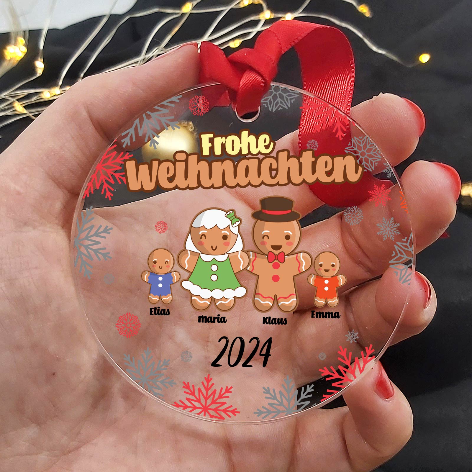 Lebkuchen Familie - Plexiglas Weihnachtsdeko