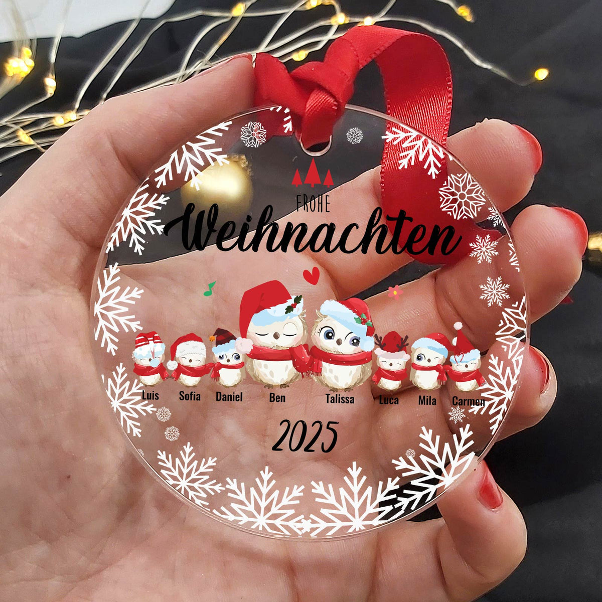 Niedliche Vogelfamilie - Weihnachtsdeko aus Plexiglas