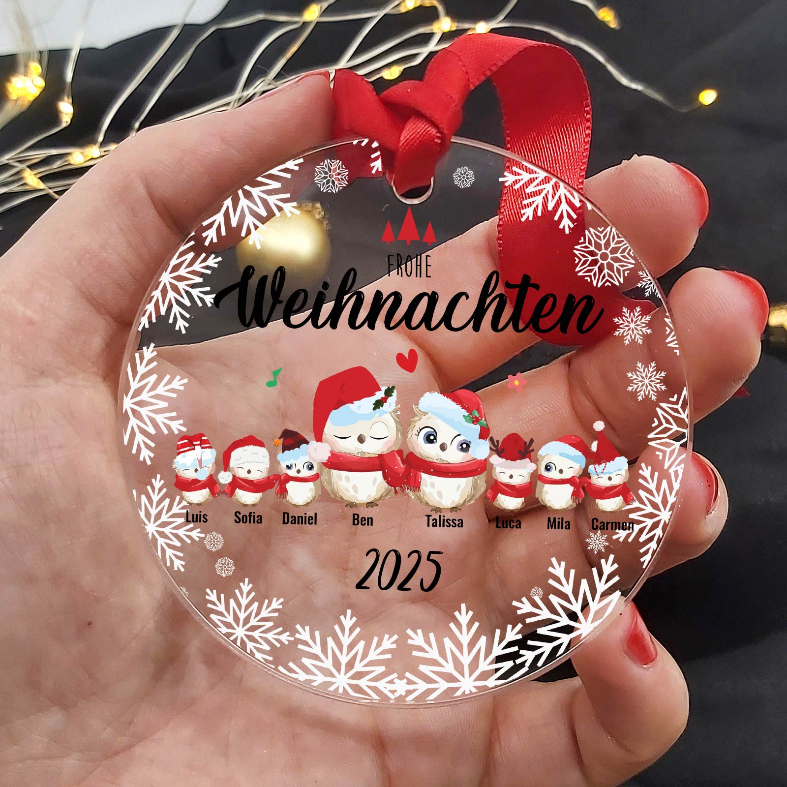 Niedliche Vogelfamilie - Weihnachtsdeko aus Plexiglas