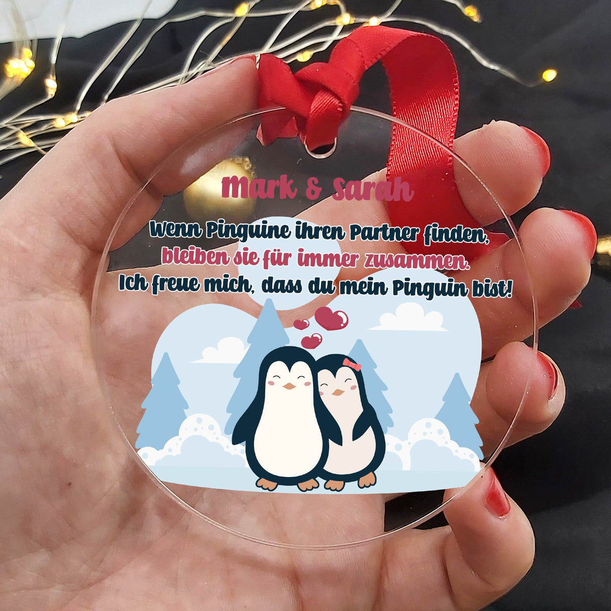 Pinguin paar - Weihnachtsdeko aus Plexiglas