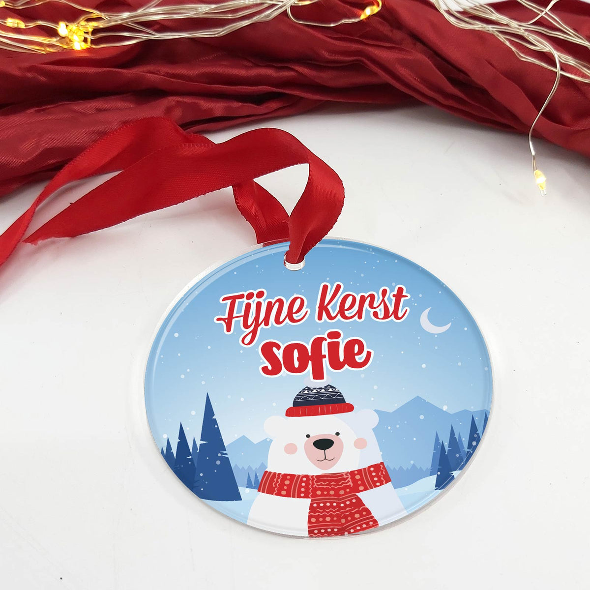 Eisbär Weihnachtsdeko personalisiert