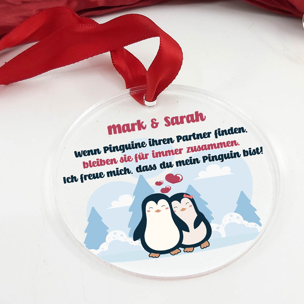 Pinguin paar - Weihnachtsdeko aus Plexiglas