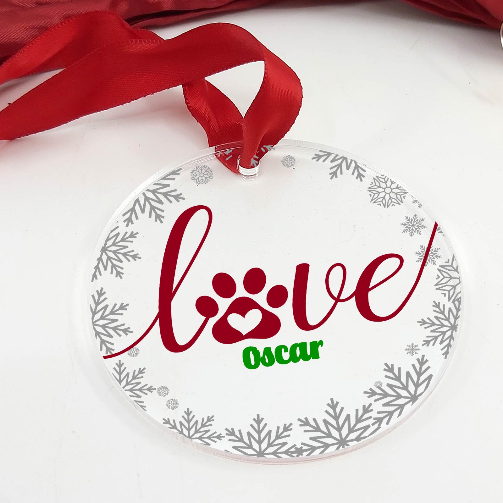 Liebe hat 4 Beine - Weihnachtsdeko aus Plexiglas