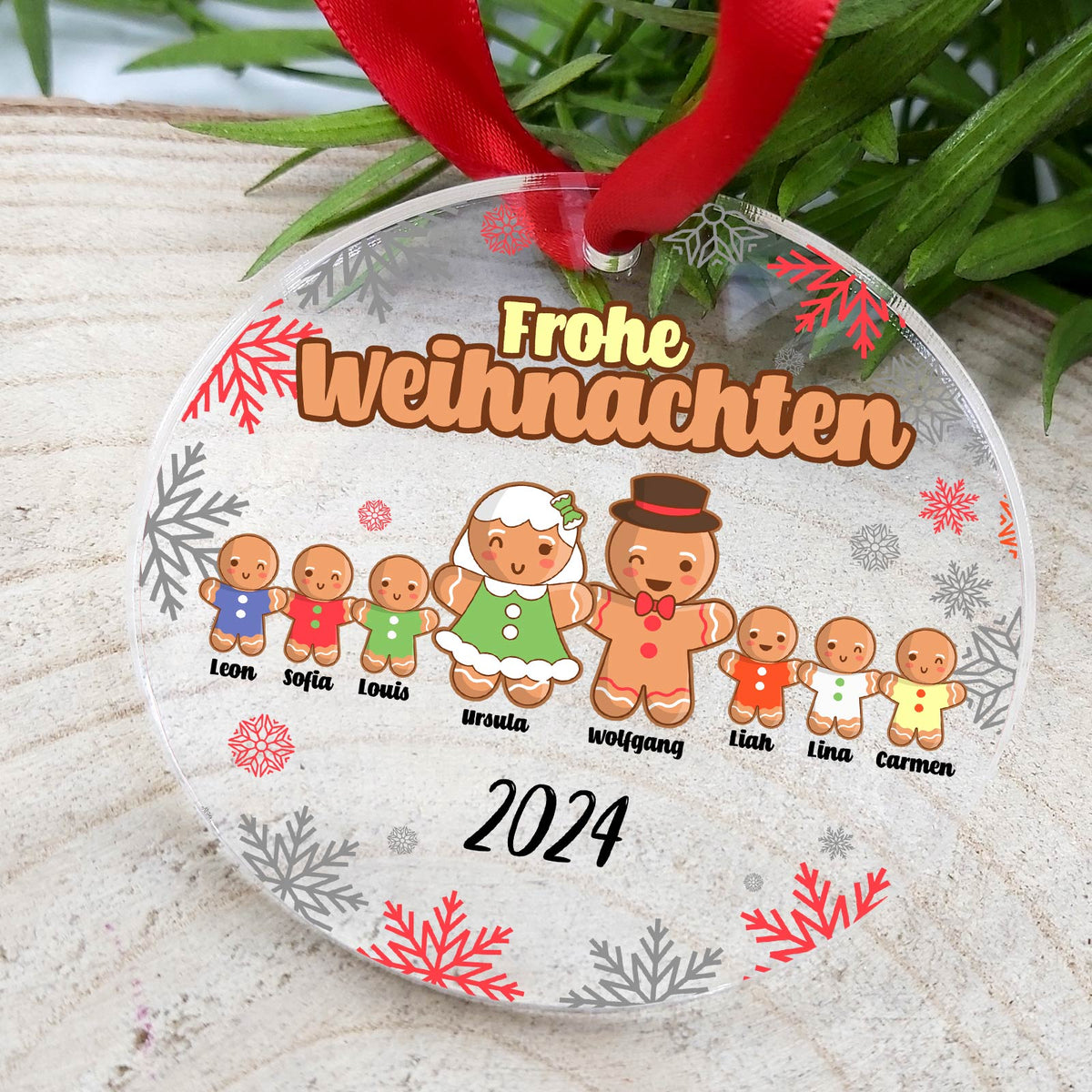 Lebkuchen Familie - Plexiglas Weihnachtsdeko