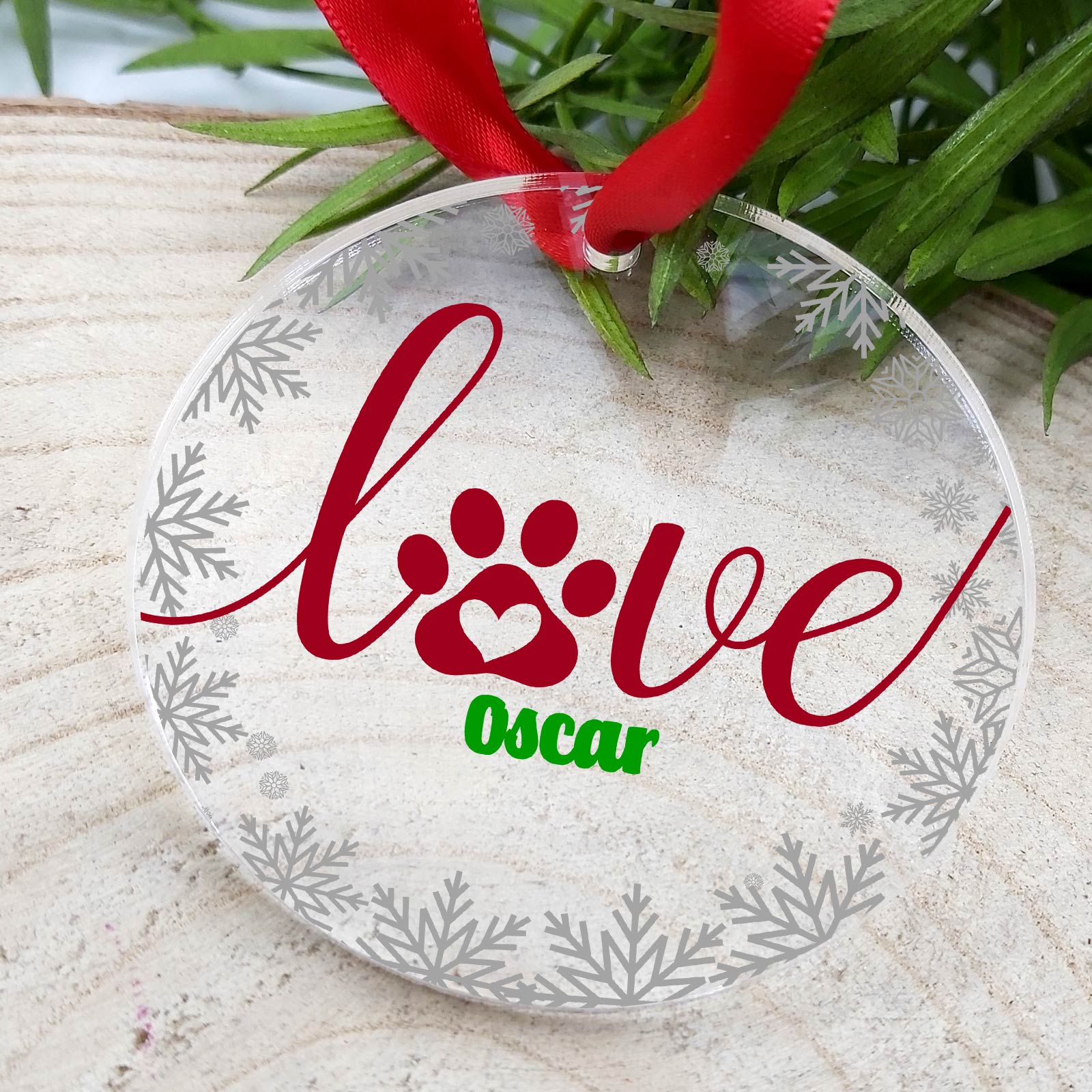 Liebe hat 4 Beine - Weihnachtsdeko aus Plexiglas