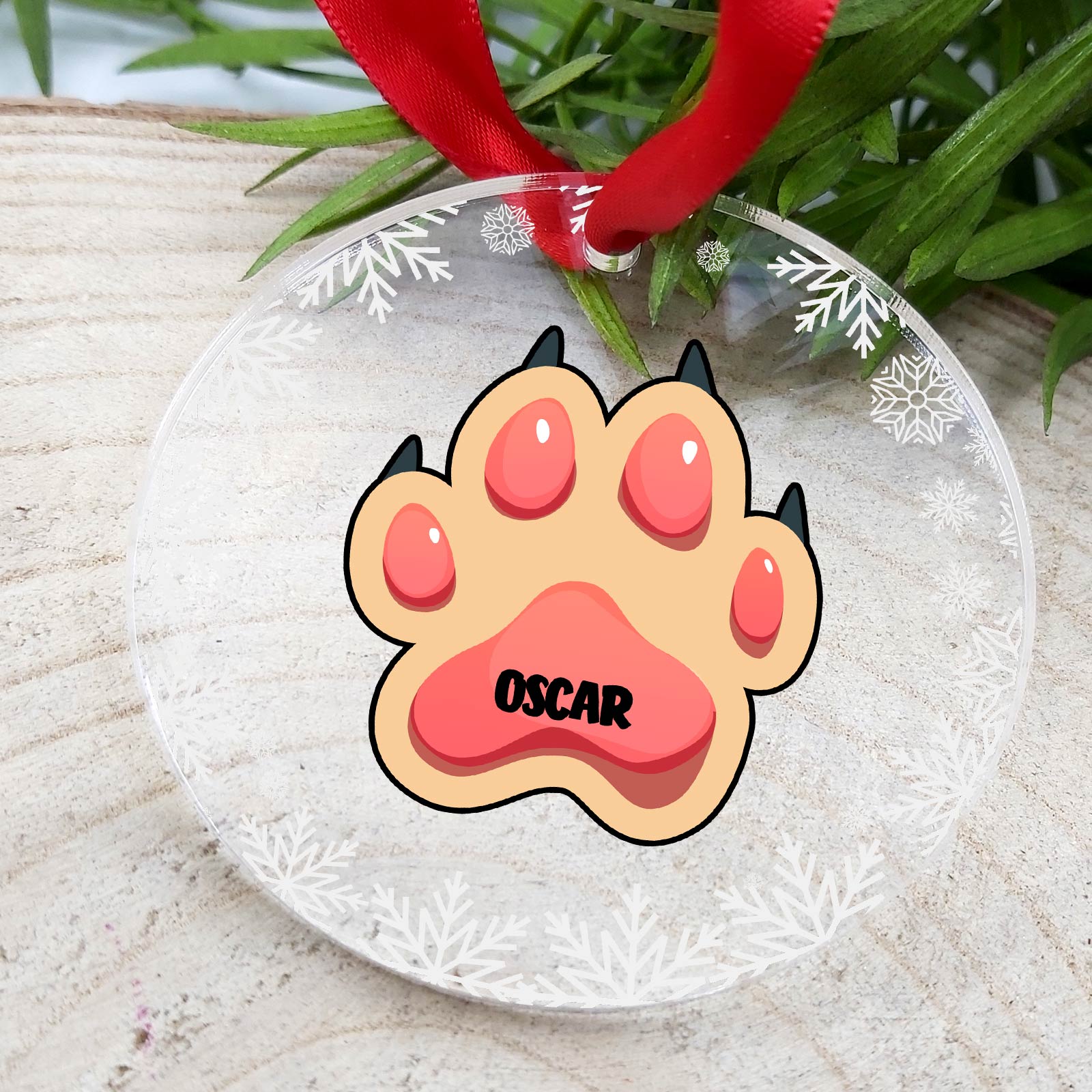 Weihnachtsdeko mit Tatzn und eingraviertem Namen