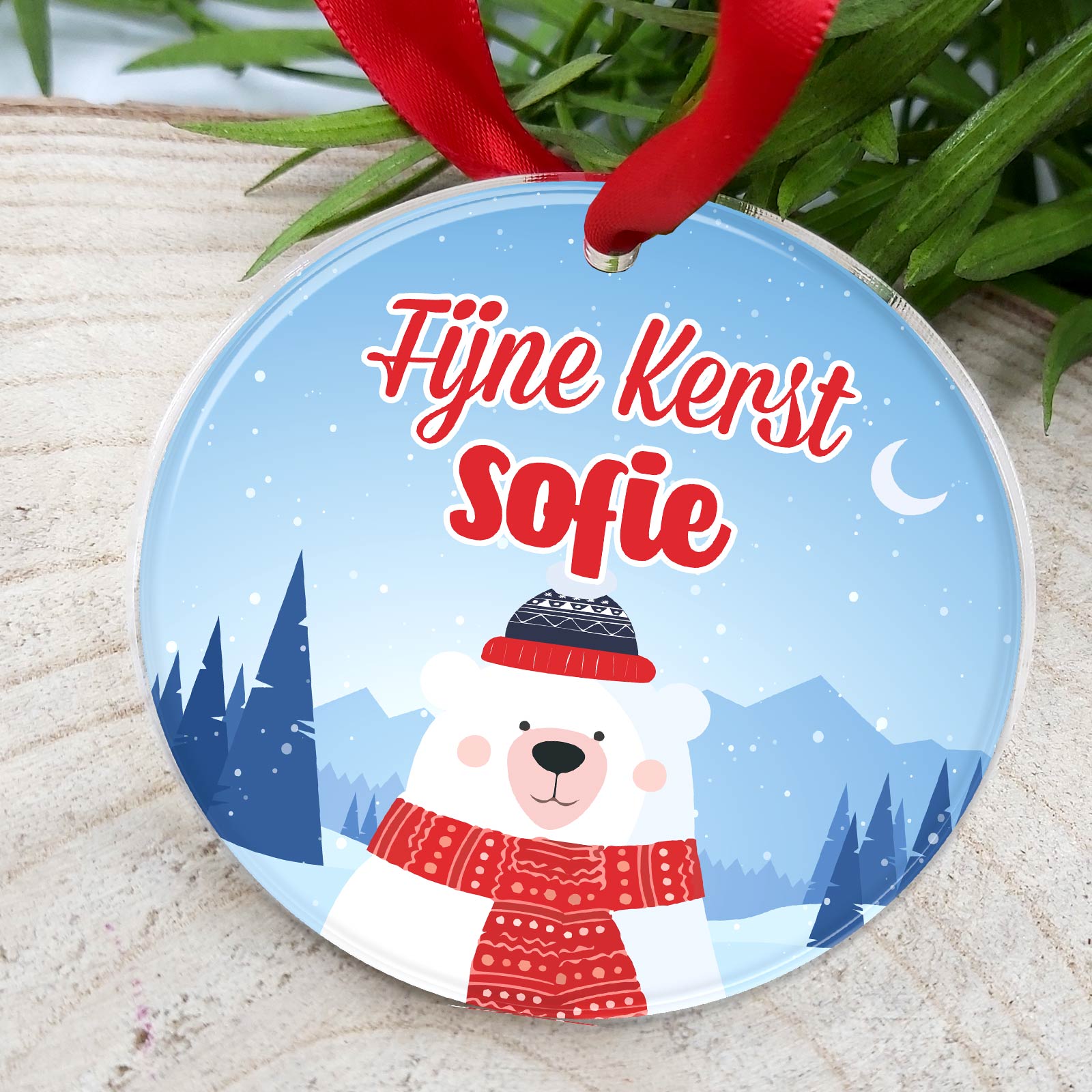 Eisbär Weihnachtsdeko personalisiert