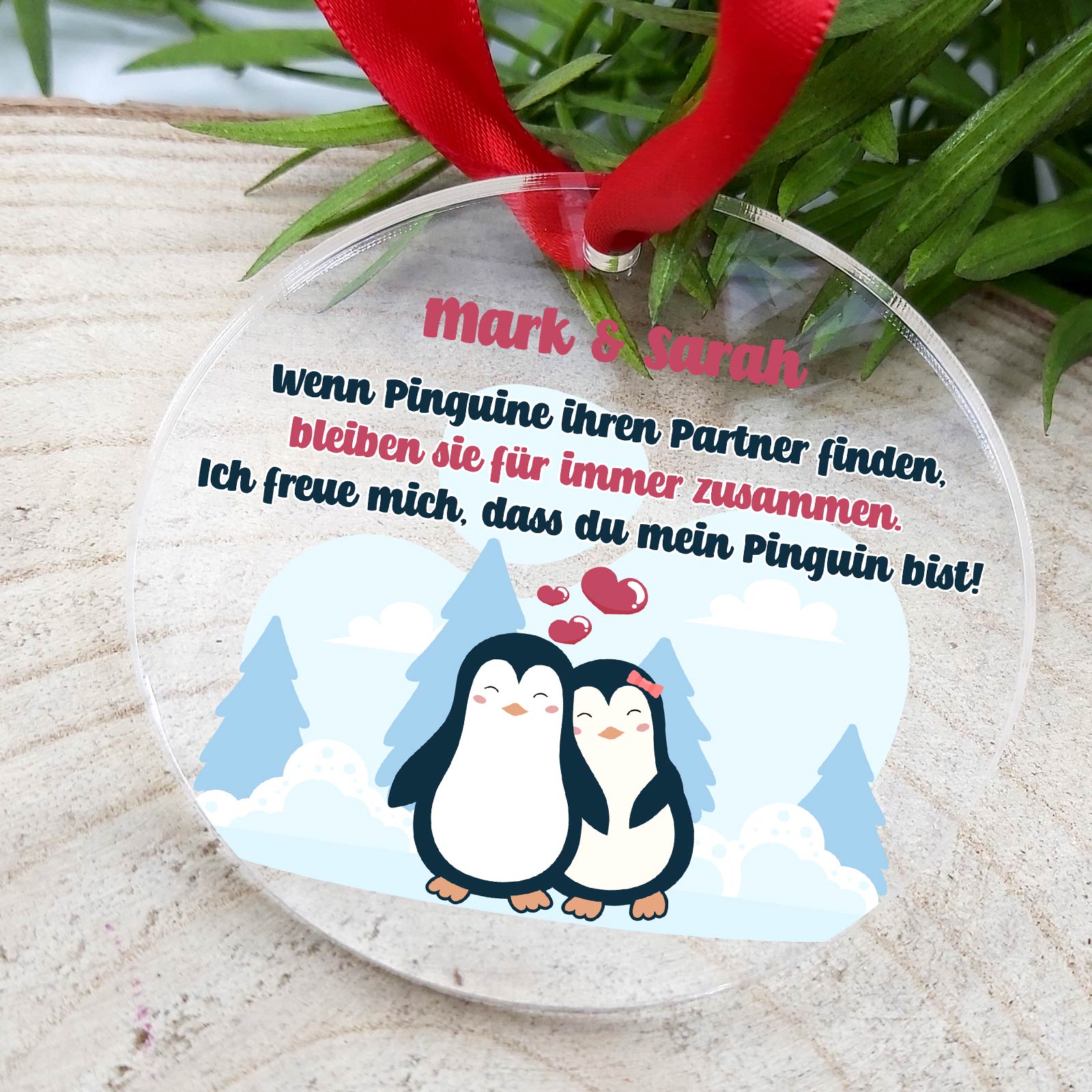 Pinguin paar - Weihnachtsdeko aus Plexiglas