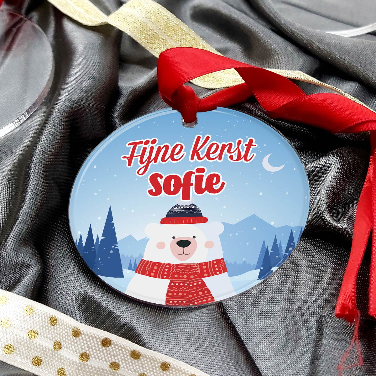 Eisbär Weihnachtsdeko personalisiert