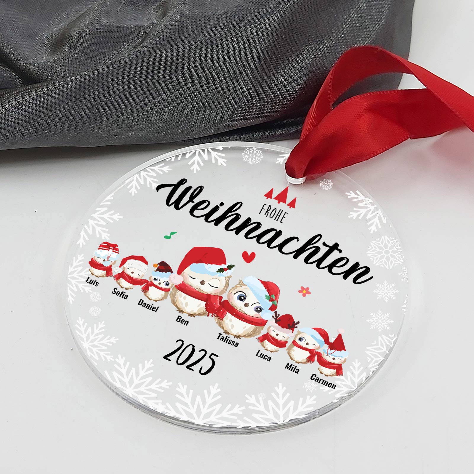 Niedliche Vogelfamilie - Weihnachtsdeko aus Plexiglas