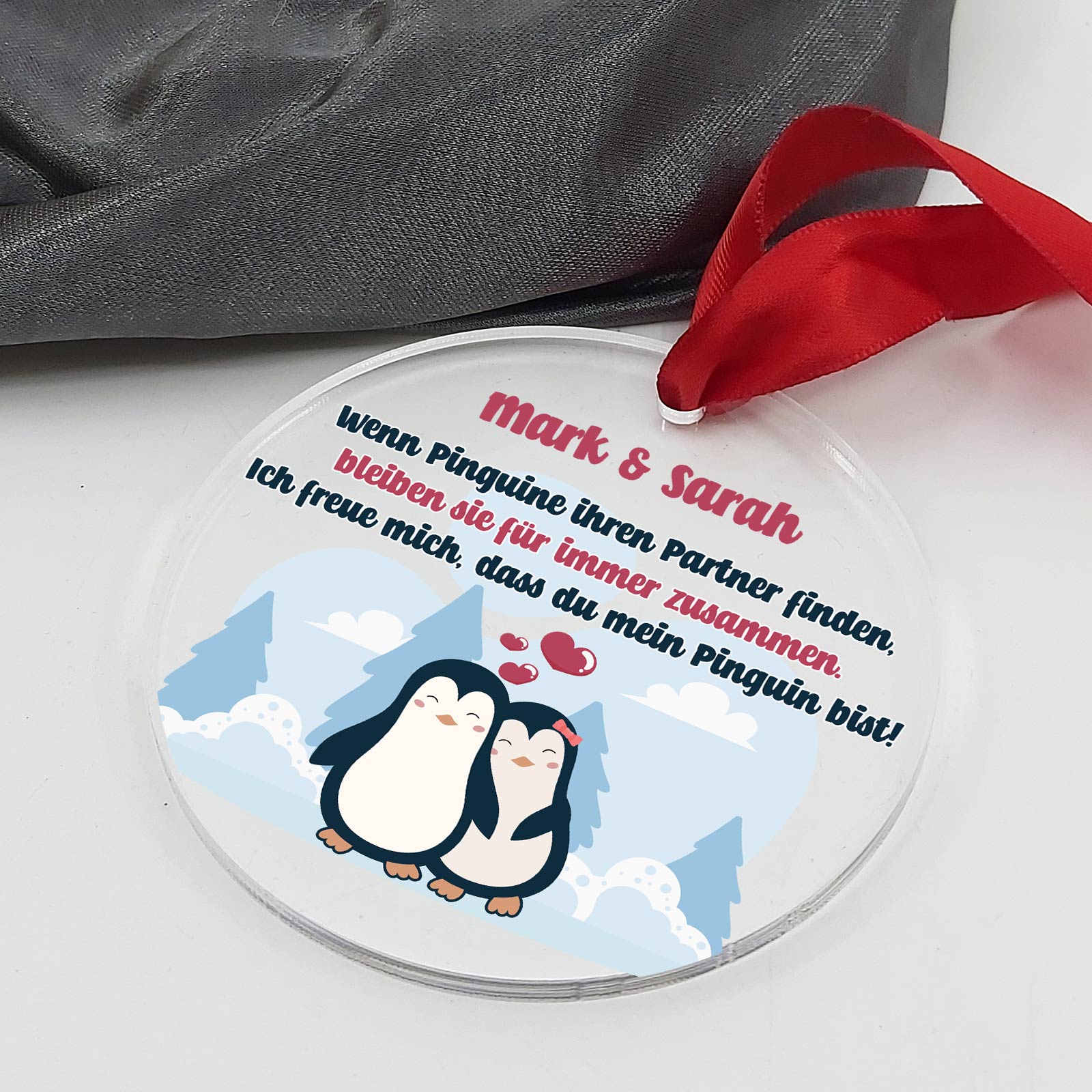 Pinguin paar - Weihnachtsdeko aus Plexiglas