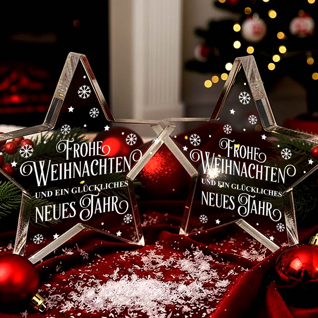 Frohe Weihnachten und ein glückliches neues Jahr - Plexiglas-Stern