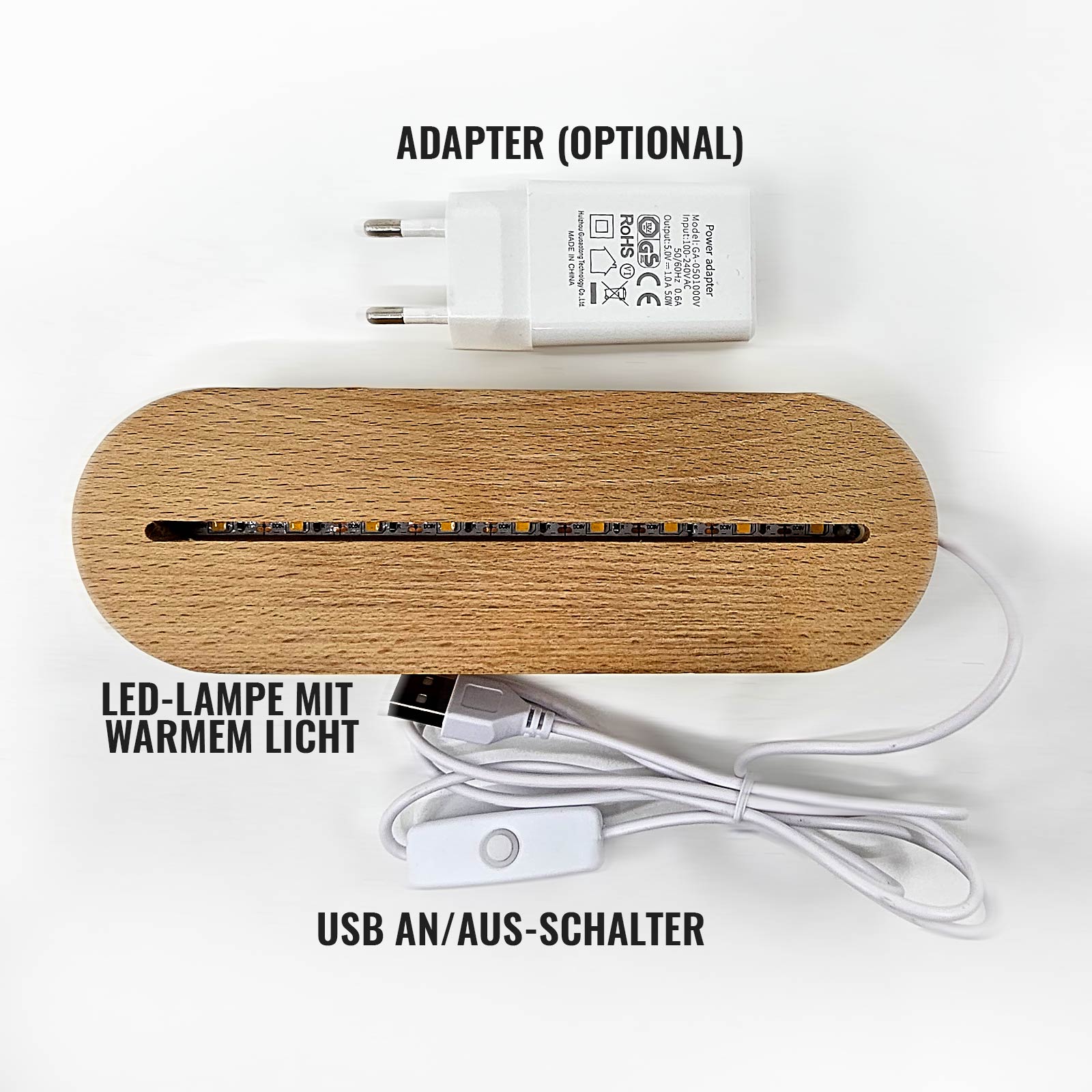 LED-Herzlampe mit Initialen und Datum